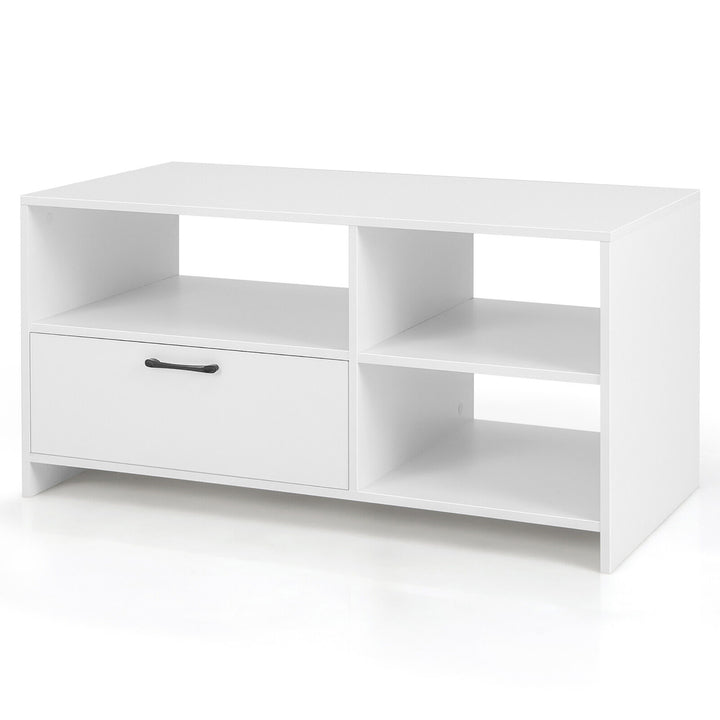 TV Stand Modern Media Console Table w/ Drawer and 3 Compartments for TVs up to 50 Image 10