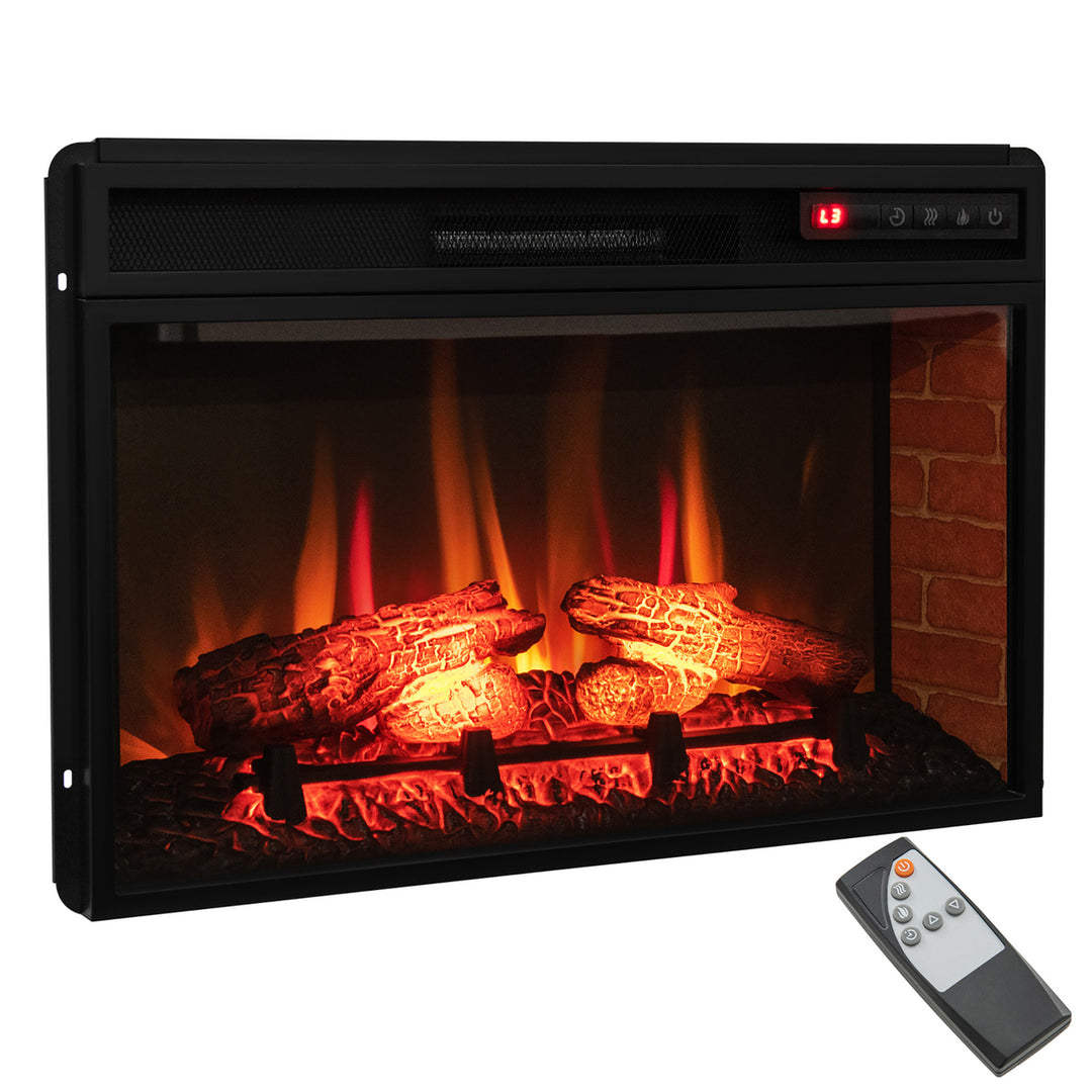 1400W 26 Inch Electric Fireplace Insert 4777 BTU Recessed Freestanding Fireplace w/ Remote Image 1