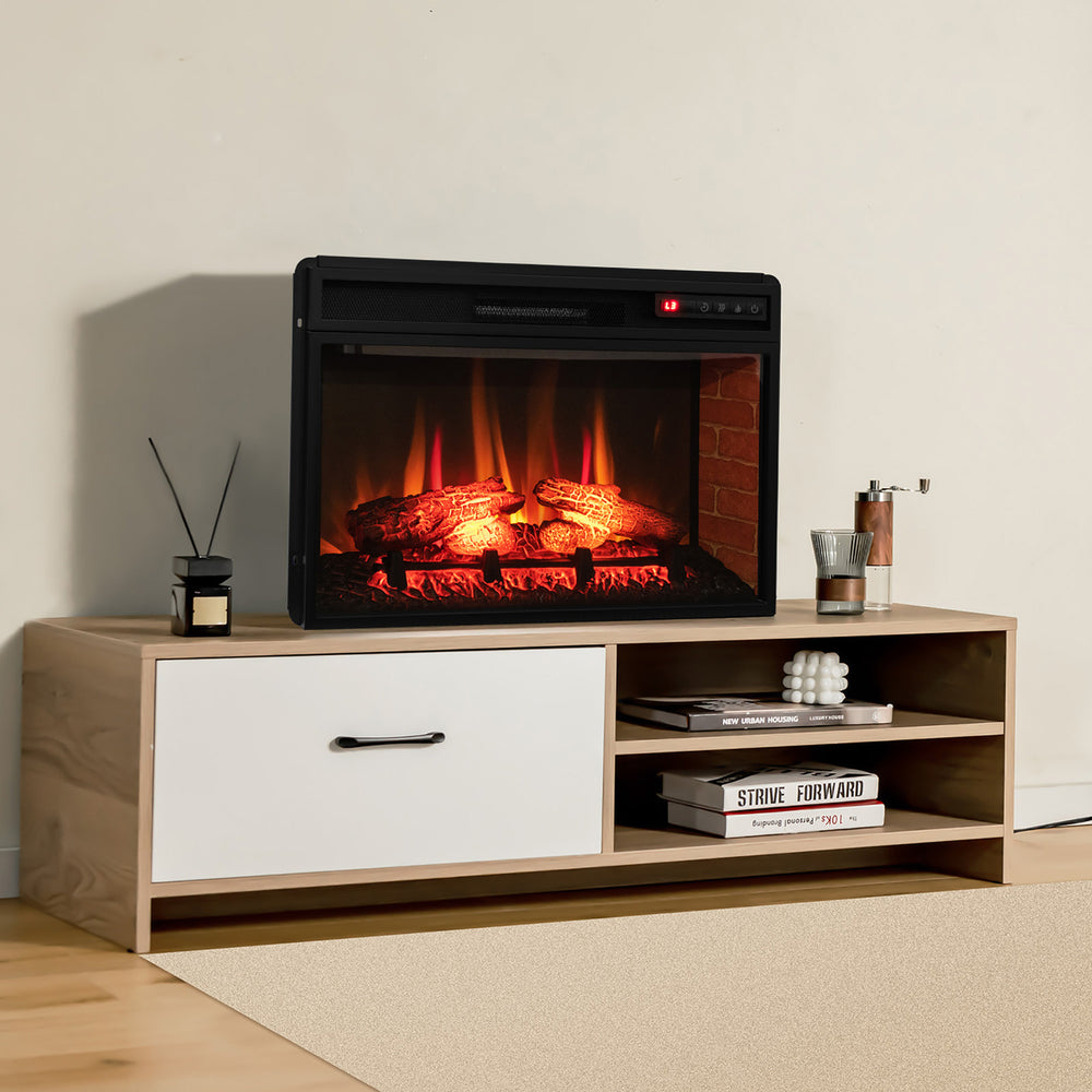 1400W 26 Inch Electric Fireplace Insert 4777 BTU Recessed Freestanding Fireplace w/ Remote Image 2