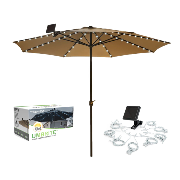 Solar Powered Patio Umbrella Outdoor LED String Lights Image 2