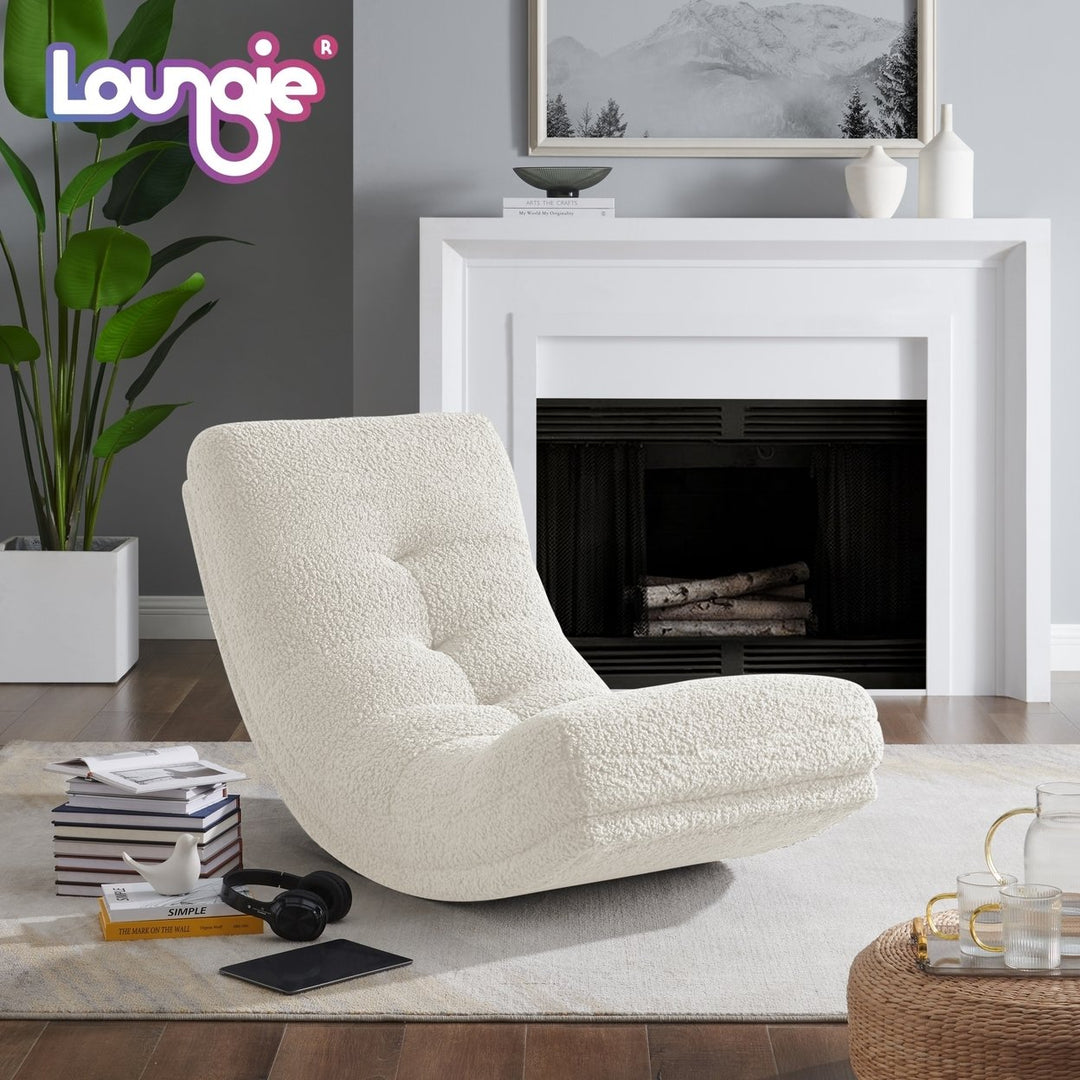 Kaniya Chair - Sherpa Upholstery, Tufted, Gentle Rocking Design, Ergonomic shape and padded seat Image 3