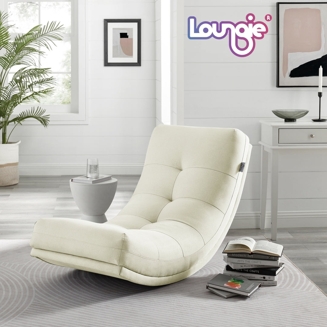 Kaniya Chair - Linen Upholstery, Tufted, Gentle Rocking Design, Ergonomic shape and padded seat Image 4