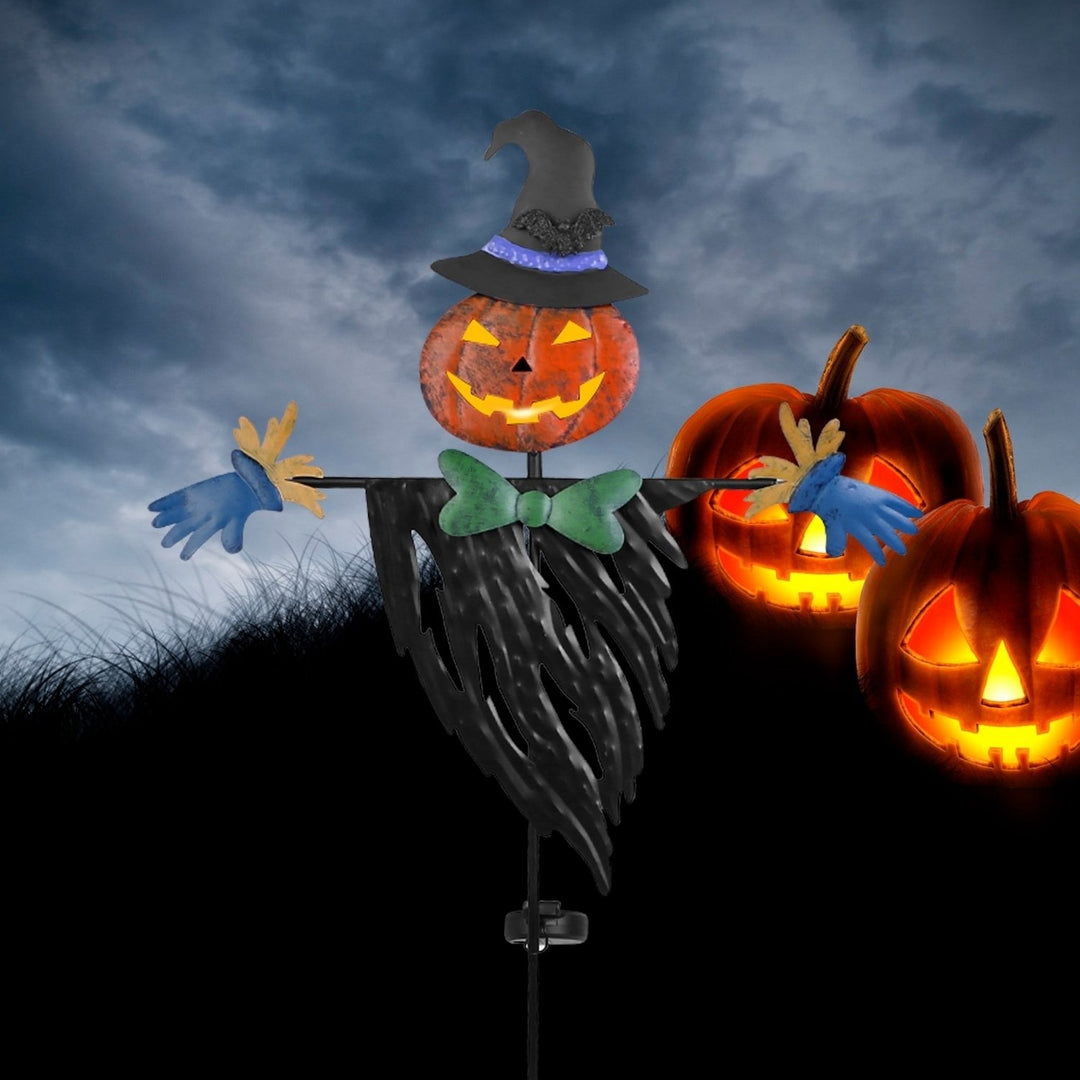 Halloween Scarecrow Solar Powered Stake Light Waterproof Iron Garden Decoration Image 7