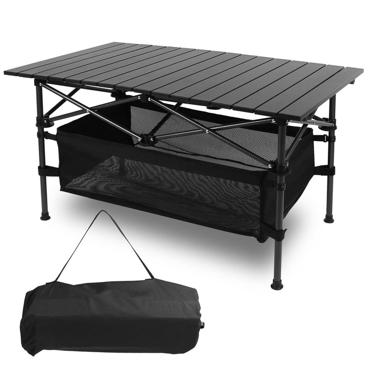 Folding Camping Table Portable Aluminum Roll-up Black Lightweight 4 Person Image 8