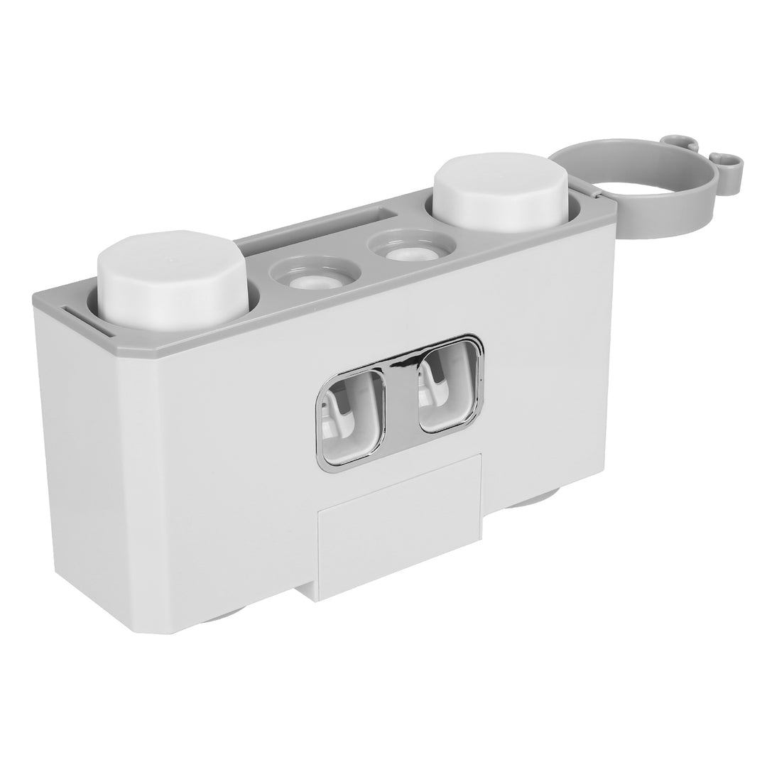 Automatic Toothpaste Dispenser Multifunctional Toothbrush Holder Rack White 5 Slots Image 10