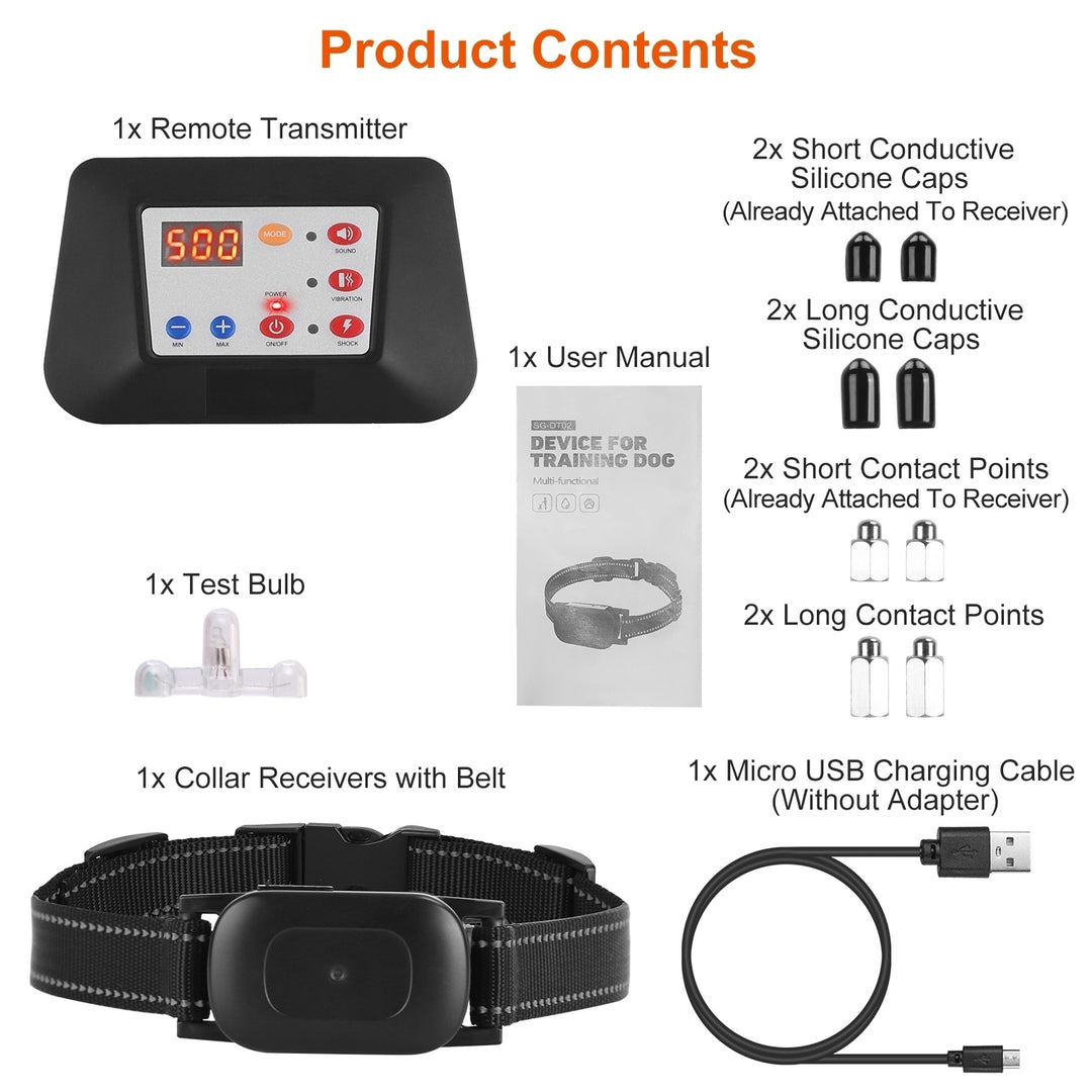 990FT Wireless Dog Training Collar Rechargeable Waterproof 3 Training Modes Image 2