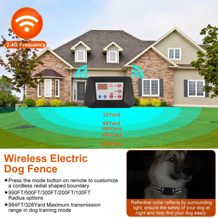 990FT Wireless Dog Training Collar Rechargeable Waterproof 3 Training Modes Image 4