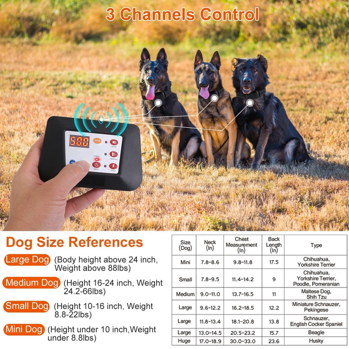 990FT Wireless Dog Training Collar Rechargeable Waterproof 3 Training Modes Image 7