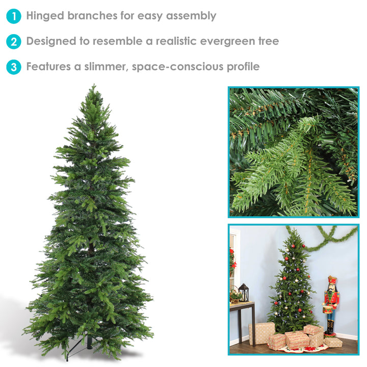 Sunnydaze Slim and Stately Indoor Unlit Artificial Christmas Tree - 8 ft Image 2