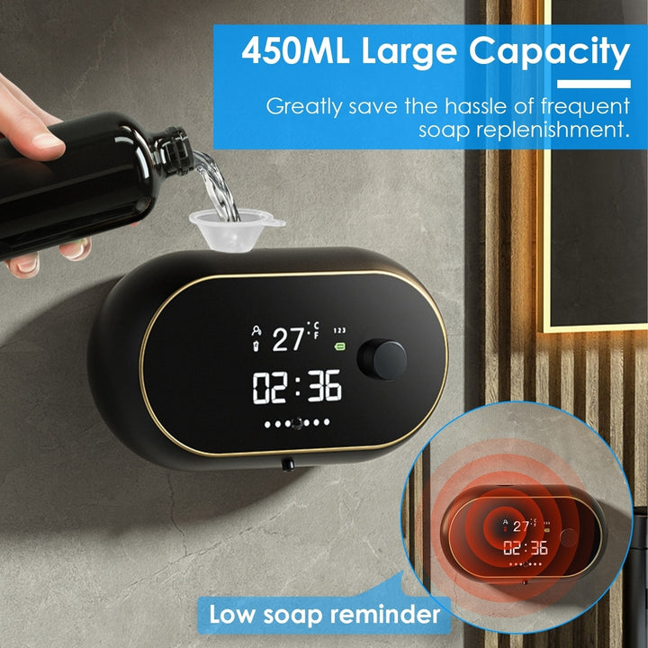 Automatic Soap Dispenser USB Touchless Infrared Sensor 450ml Waterproof Black Image 8