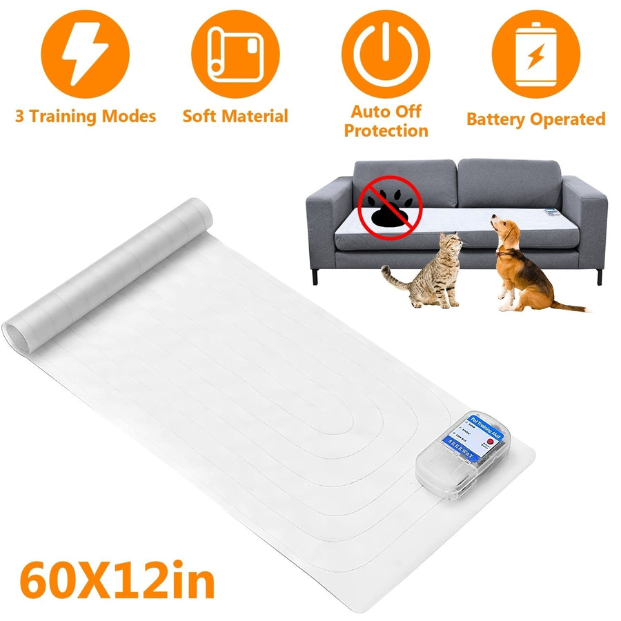 Electronic Pet Training Mat 60x12in PVC Indoor Shock Pad for Dogs Cats Safe Image 1