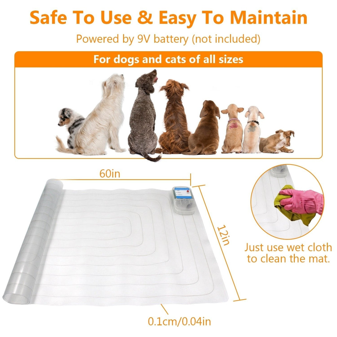 Electronic Pet Training Mat 60x12in PVC Indoor Shock Pad for Dogs Cats Safe Image 6