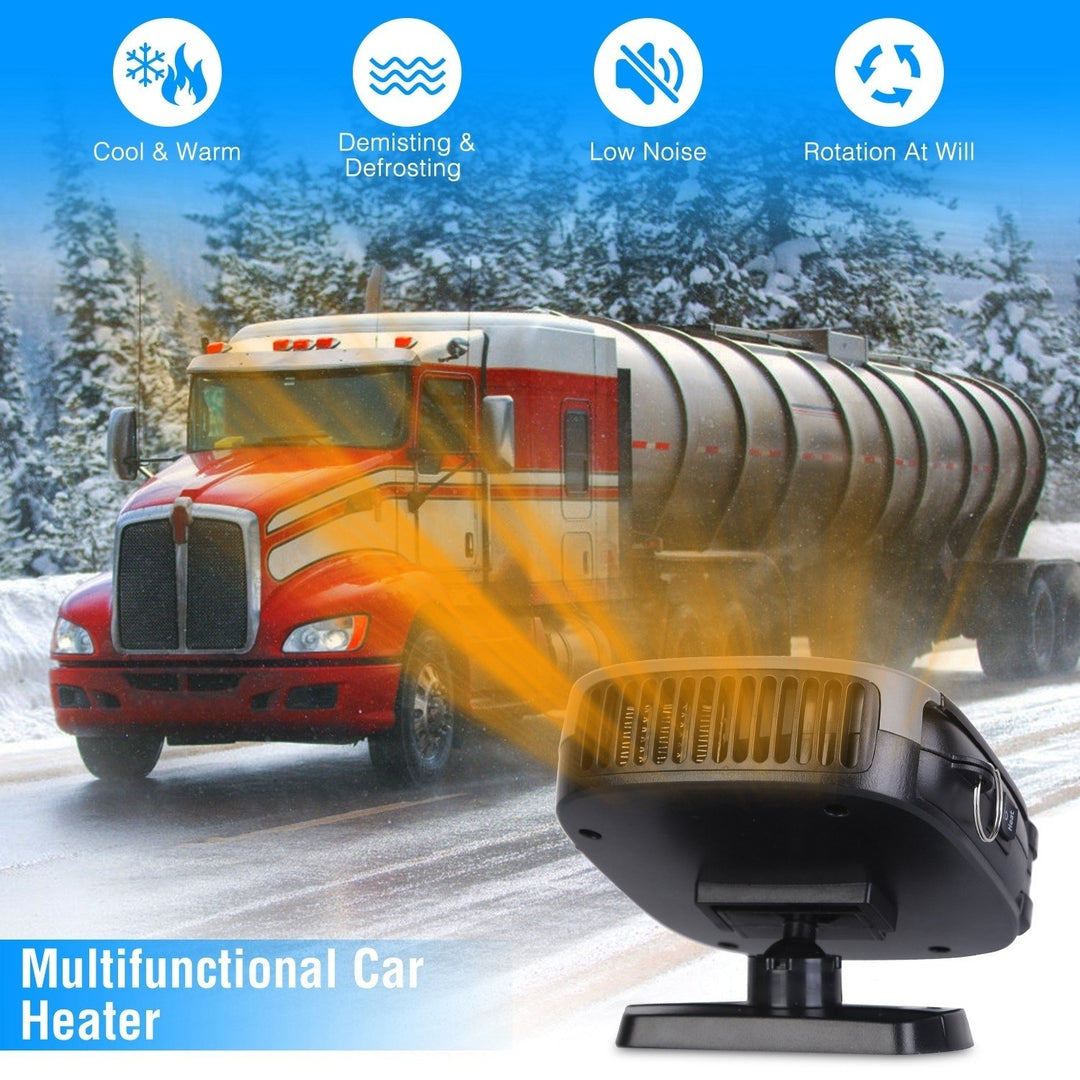 12V 150W Portable Car Heater Fan 2 in 1 Windshield Defroster Grey Automotive Image 3