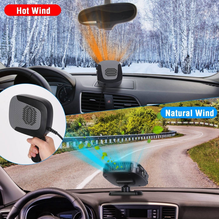 12V 150W Portable Car Heater Fan 2 in 1 Windshield Defroster Grey Automotive Image 5