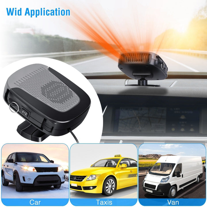 12V 150W Portable Car Heater Fan 2 in 1 Windshield Defroster Grey Automotive Image 7