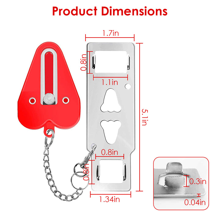 2Pcs Portable Travel Door Lock Black Anti Theft Security Latch Lightweight Safe Image 5