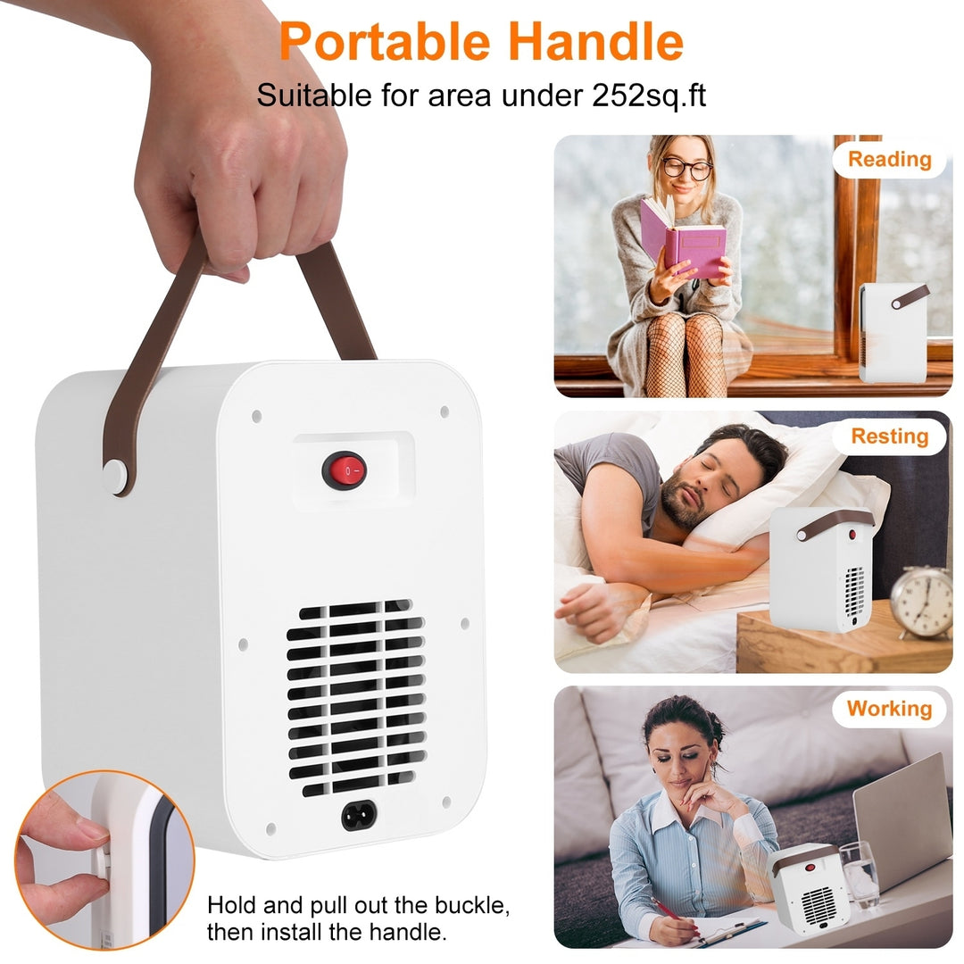 1500W Portable Electric Fireplace Heater 2 Gear Temperature PTC Ceramic Space Heater with Realistic Burning Flame Image 4