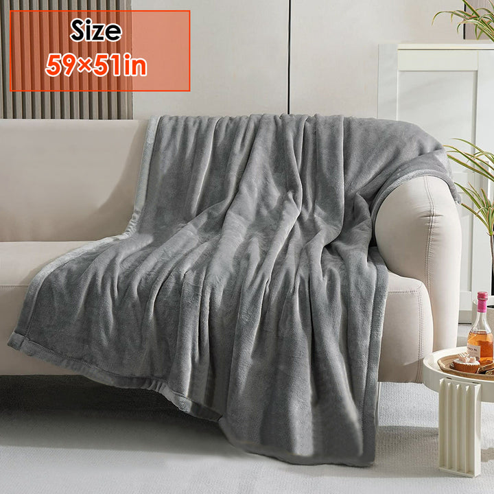 Electric Heated Throw Blanket Grey Flannel 59x51in 10 Heat Settings Washable Image 7