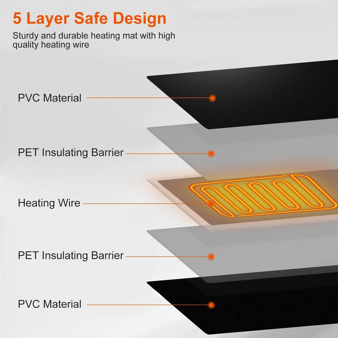 Electric Reptile Heating Pad With 32-122 F Temperature Adjustment IPX7 Waterproof Timer Setting Under Tank Heating Mat Image 2