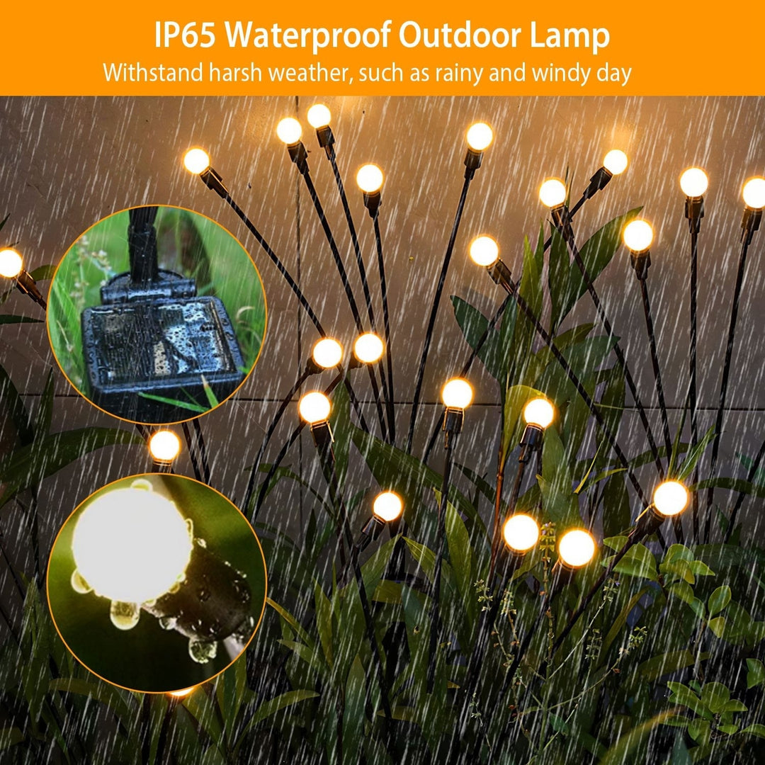 2Pcs Solar Firefly Pathway Lights IP65 Waterproof Colorful Outdoor Garden Lamp Image 4