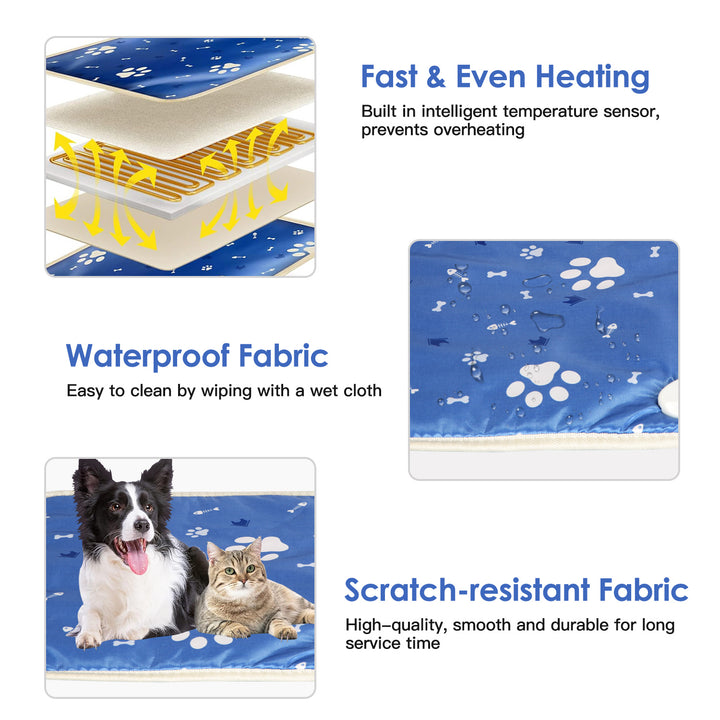 Electric Pet Heating Pad Waterproof Mat 9 Heating Levels 4 Timer Settings S L Image 4