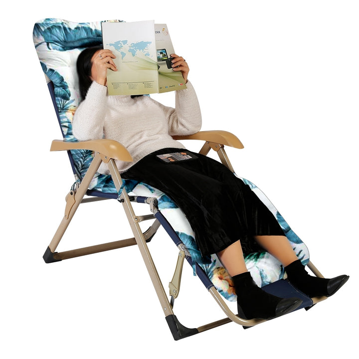 Chaise Lounger Cushion 67x21in Polyester Fiber Indoor Outdoor Recliner Mat Image 4