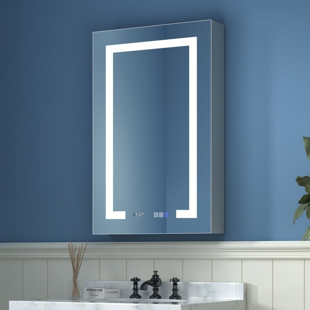 Boost-M2 20x32 Lighted Bathroom Medicine Cabinet Recessed LED Defogging Mirror Image 9