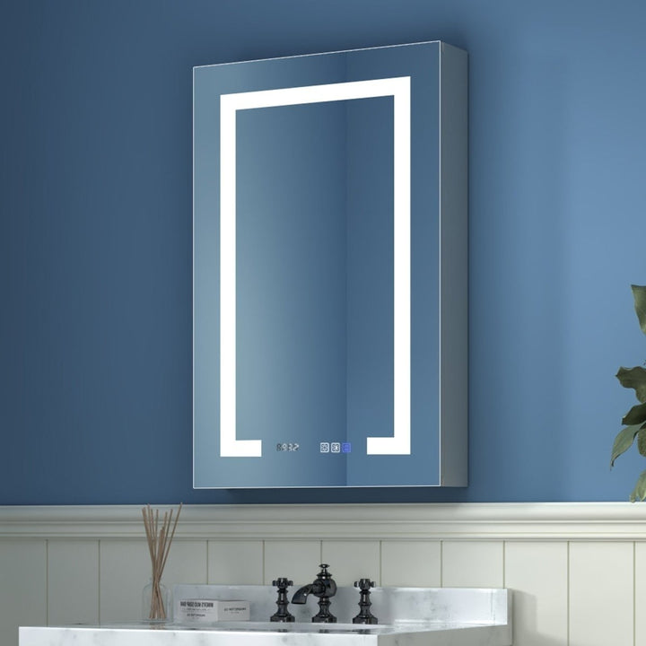 Boost-M2 20x32 Lighted Bathroom Medicine Cabinet Recessed LED Defogging Mirror Image 9