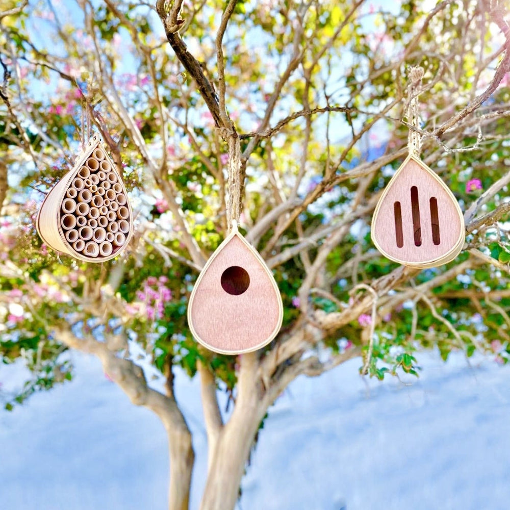 Pollinating Palace Eco-Friendly Wood Bee Butterfly Bird House Handmade 3 Styles Image 2