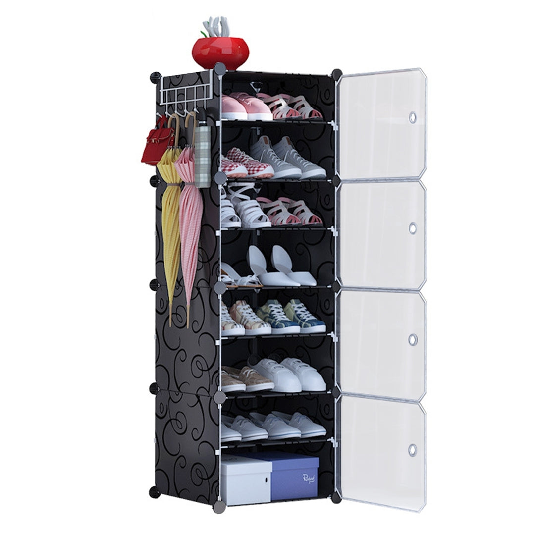 NewHome 10-Tier 3-Row Shoe Rack Organizer Black Stackable Storage Shelf Image 11