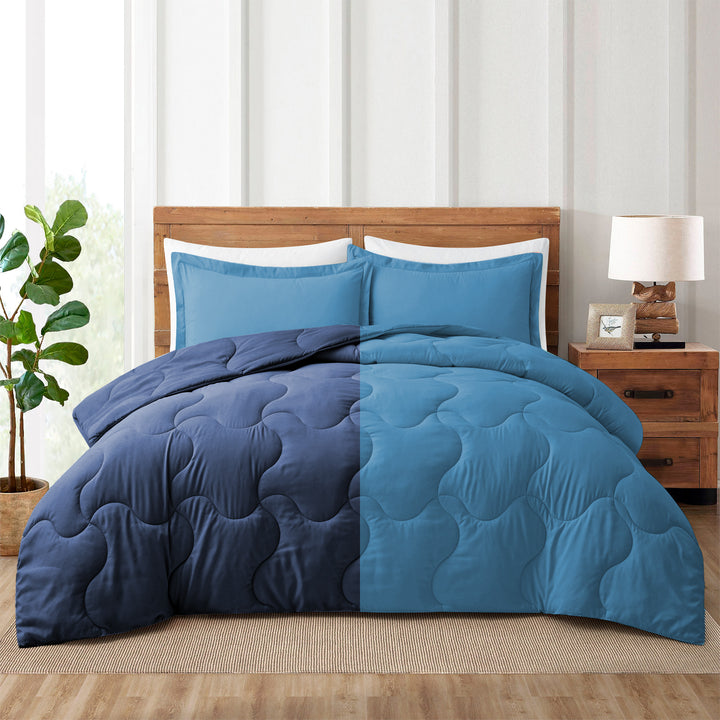 Lightweight Reversible Quilted Down Alternative Comforter Twin Queen King Image 2