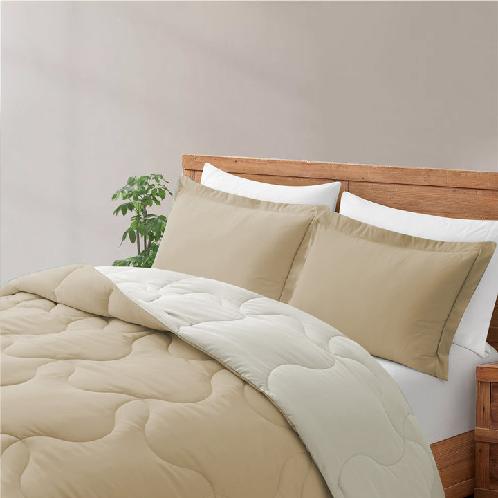 Luxury Reversible Down Alternative Machine Washable Comforter Set with Shams Image 3