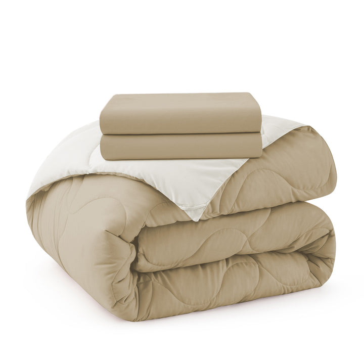 Luxury Reversible Down Alternative Machine Washable Comforter Set with Shams Image 9