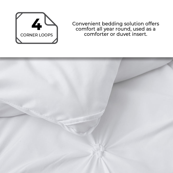 3-Piece Comforter Set Pintuck Pinch Pleat Ultra-Soft Down Alternative Comforter Image 6