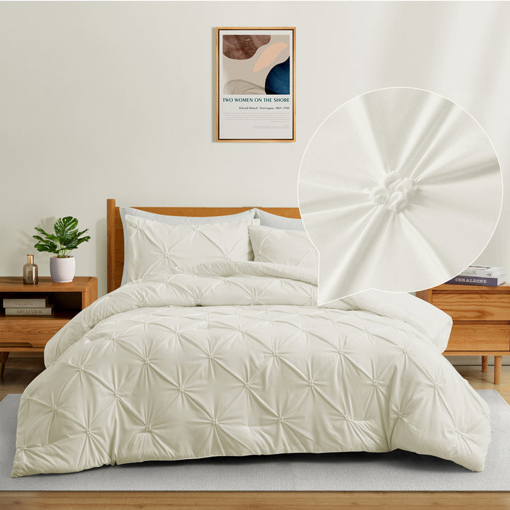 Pinch Pleat Microfiber Comforters, All Season Down Alternative Comforter Set Image 3