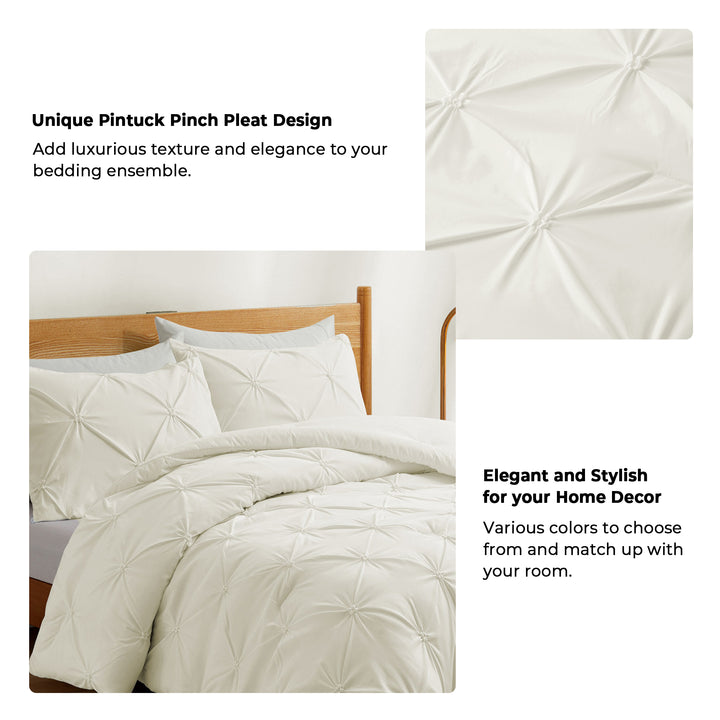 Pinch Pleat Microfiber Comforters, All Season Down Alternative Comforter Set Image 4