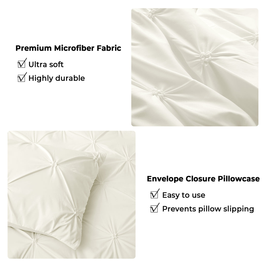 Pinch Pleat Microfiber Comforters, All Season Down Alternative Comforter Set Image 6