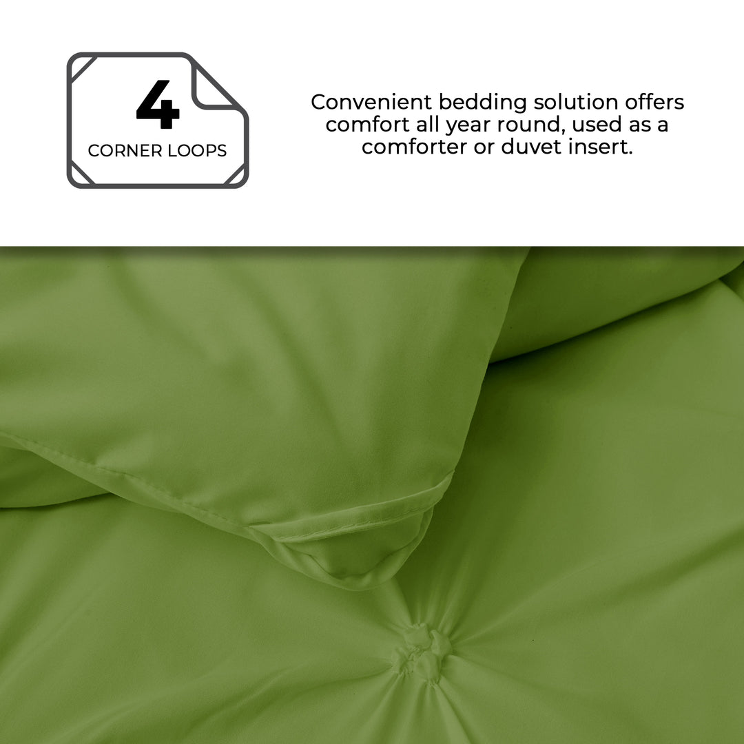 Microfiber Comforter Set Pinch Pleat Pintuck Down Alternative Bedding - All Season Comforter Set Image 3
