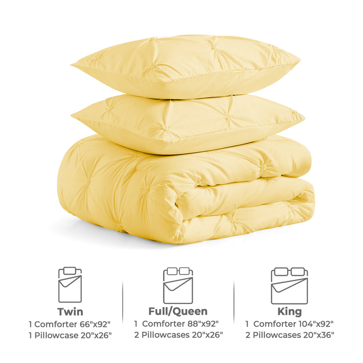 Reversible Pinch Pleated Comforter Set, All Season Down Alternative Comforter Set Image 4