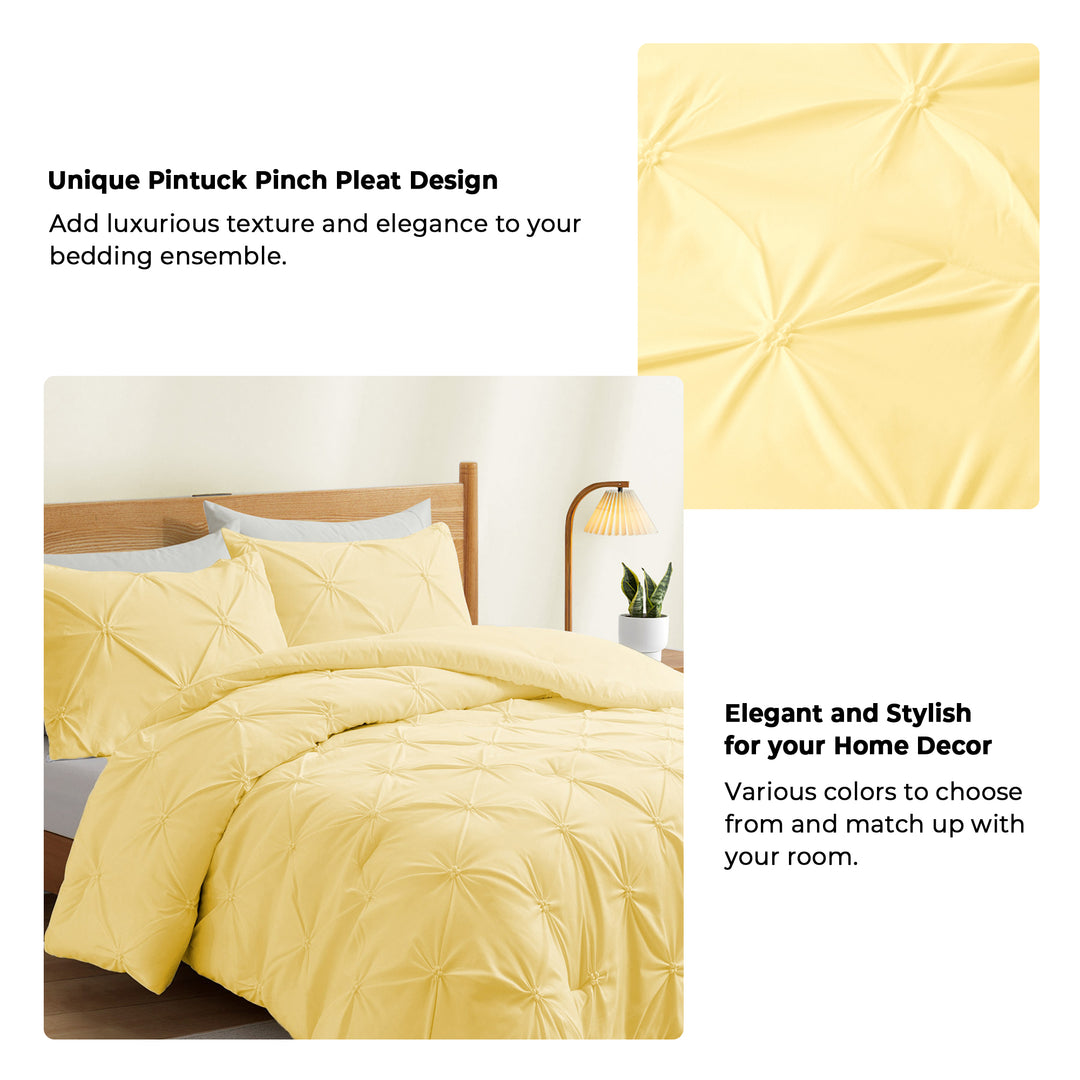 Reversible Pinch Pleated Comforter Set, All Season Down Alternative Comforter Set Image 5