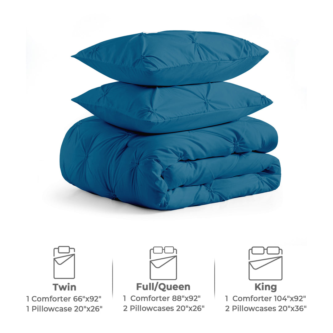 Ultra Soft Microfiber Duvet Set Pinch Pleat All Season Comforter Set Image 4