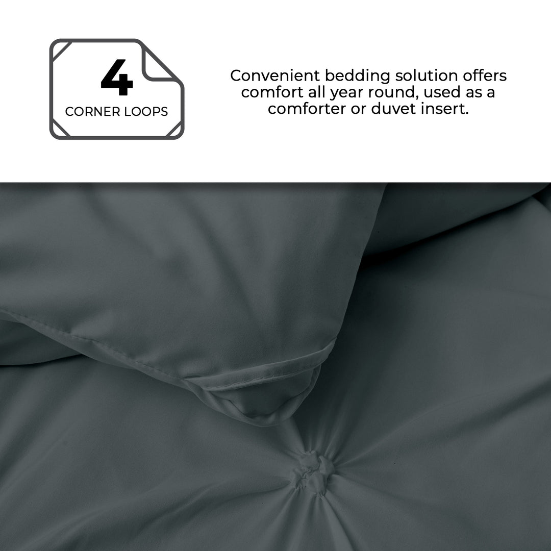 Pinch Pleat Duvet and Comforter Set - All Season Down Alternative Comforter Image 6