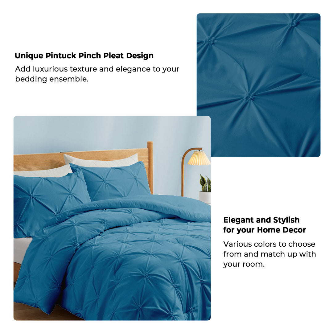 Ultra Soft Microfiber Duvet Set Pinch Pleat All Season Comforter Set Image 5