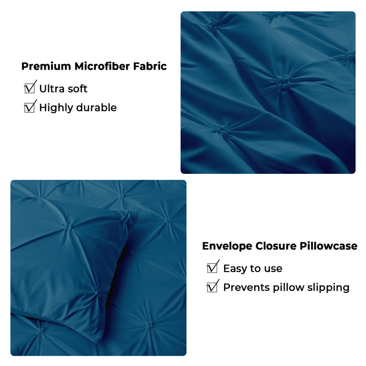 Ultra Soft Microfiber Duvet Set Pinch Pleat All Season Comforter Set Image 7
