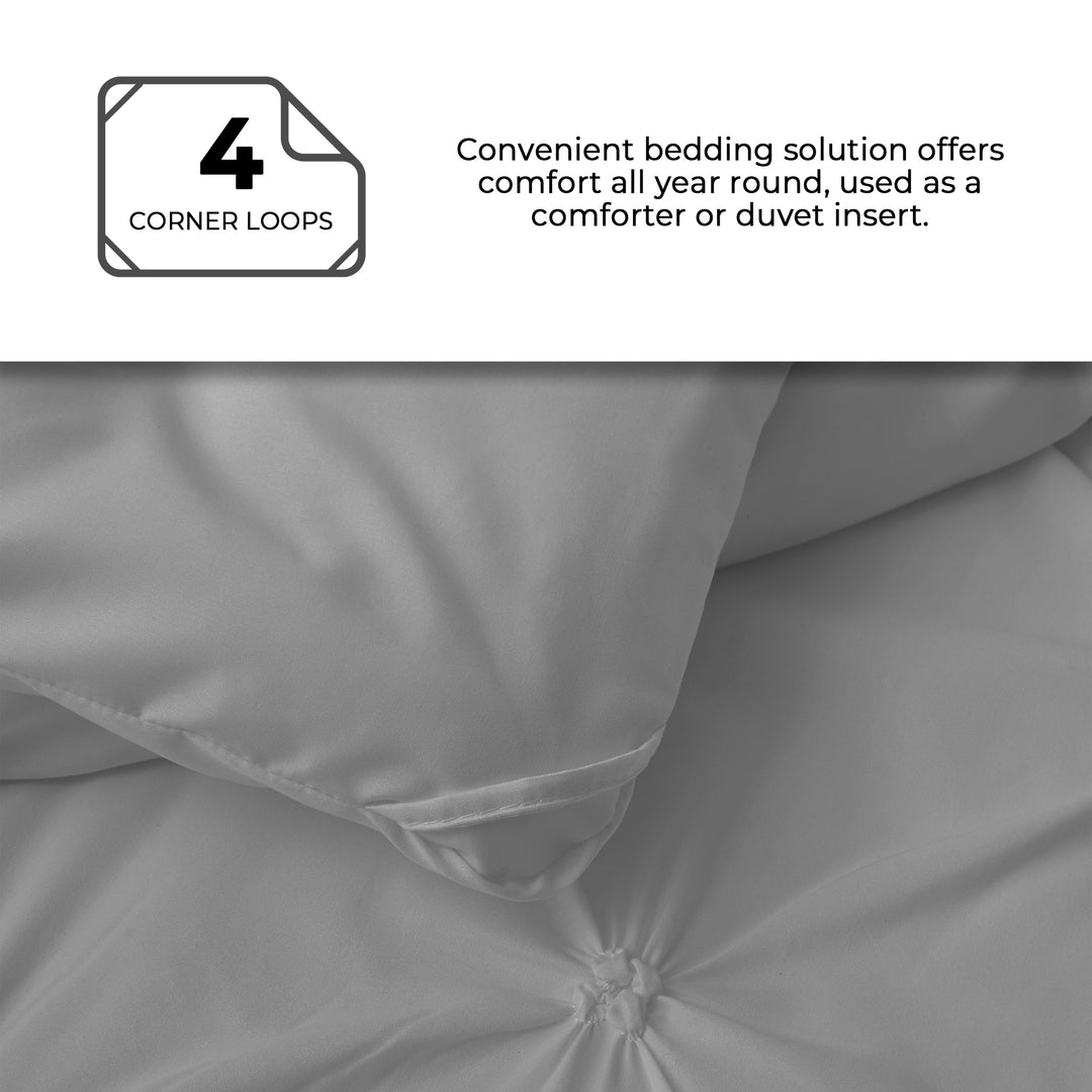 Down Alternative Comforter Set with Pillow Shams, Pinch Pleated Comforter Image 6