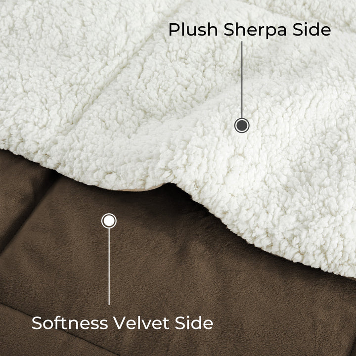 Luxury Faux faux Winter Comforter Set Shaggy Velvet, 3 Pieces Plush Flannel Sherpa Reversible Soft Microfiber Super Warm Image 6