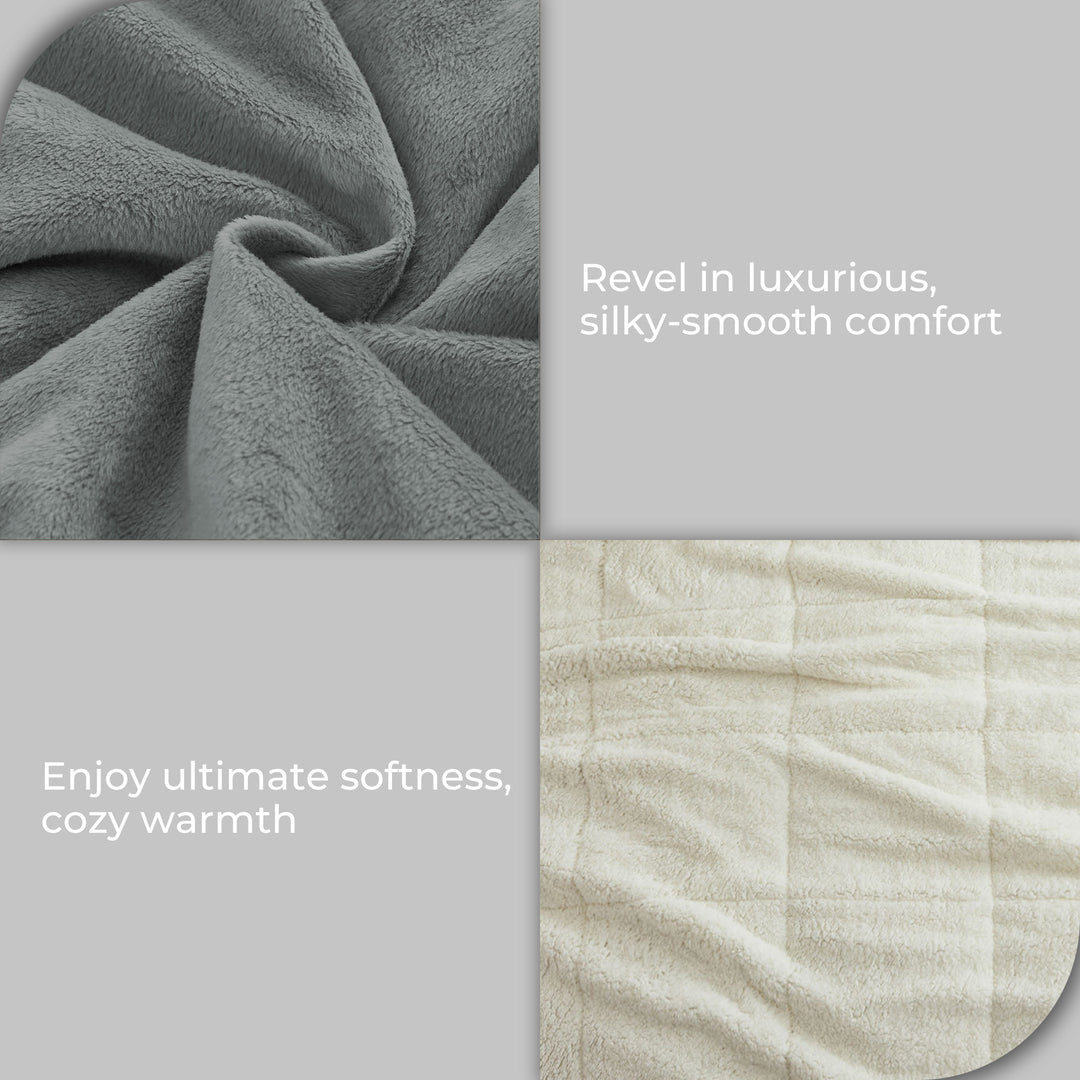 3 Piece Faux faux Comforter Set, Soft Plush Velvet Fluffy Comfy Comforter Reversible Winter Comforter Set Image 3