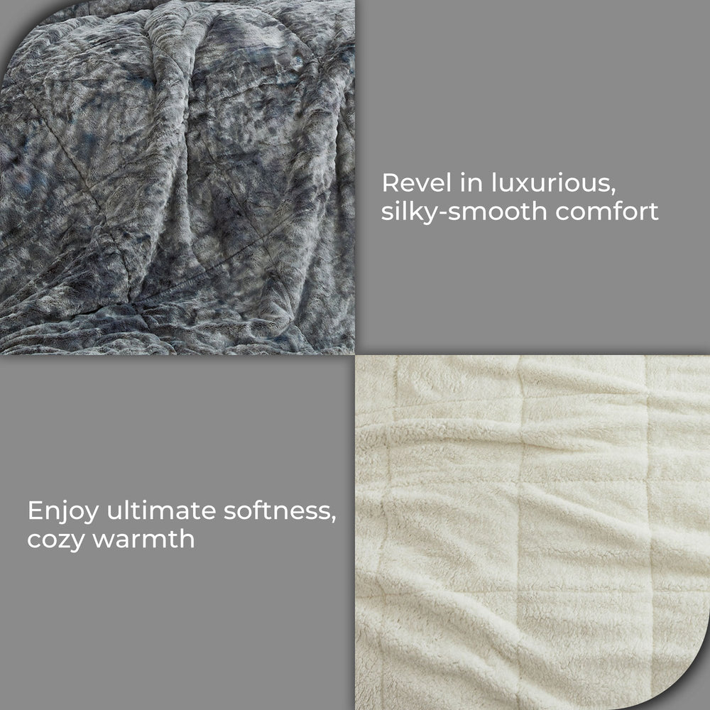 Faux faux Plush 3-Piece Microfiber Comforter Bedding Set, Luxury Soft Velvet Fuzzy Fluffy Bedding Set Image 2