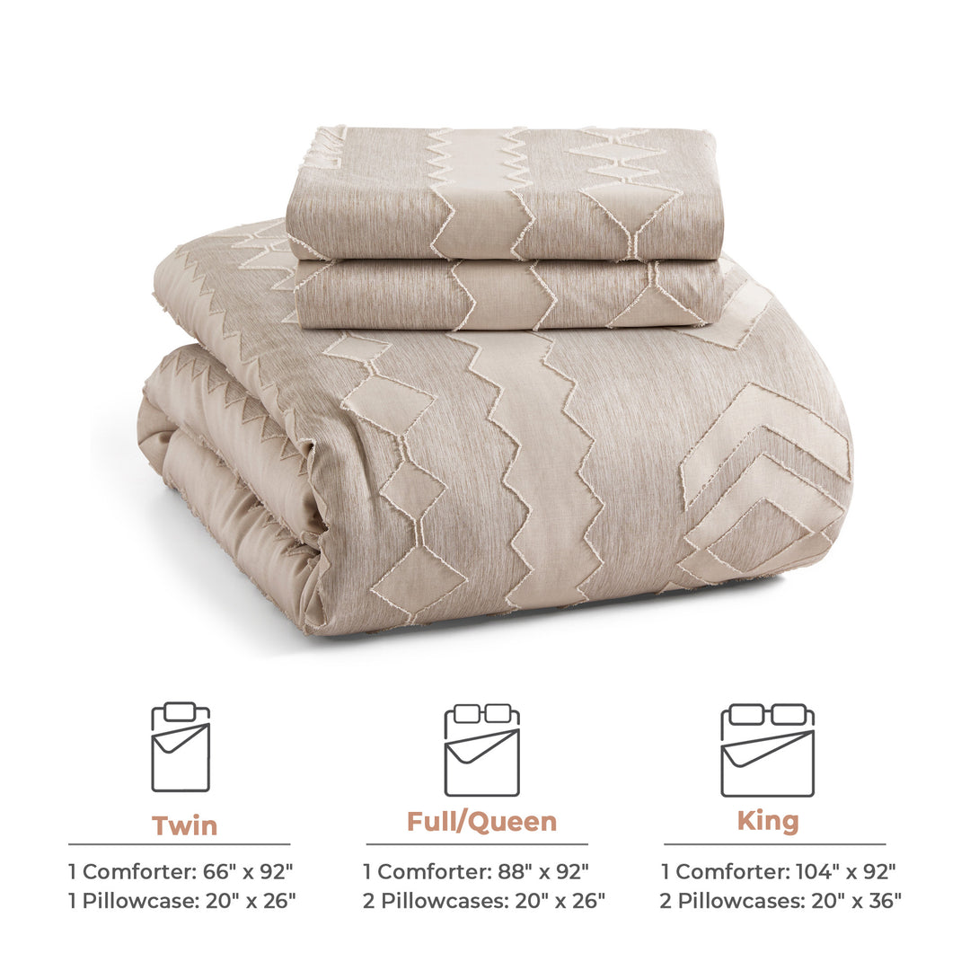 All-Season Comforter Set - Reversible Bedding Set with Super Soft Down Alternative Fill Image 4