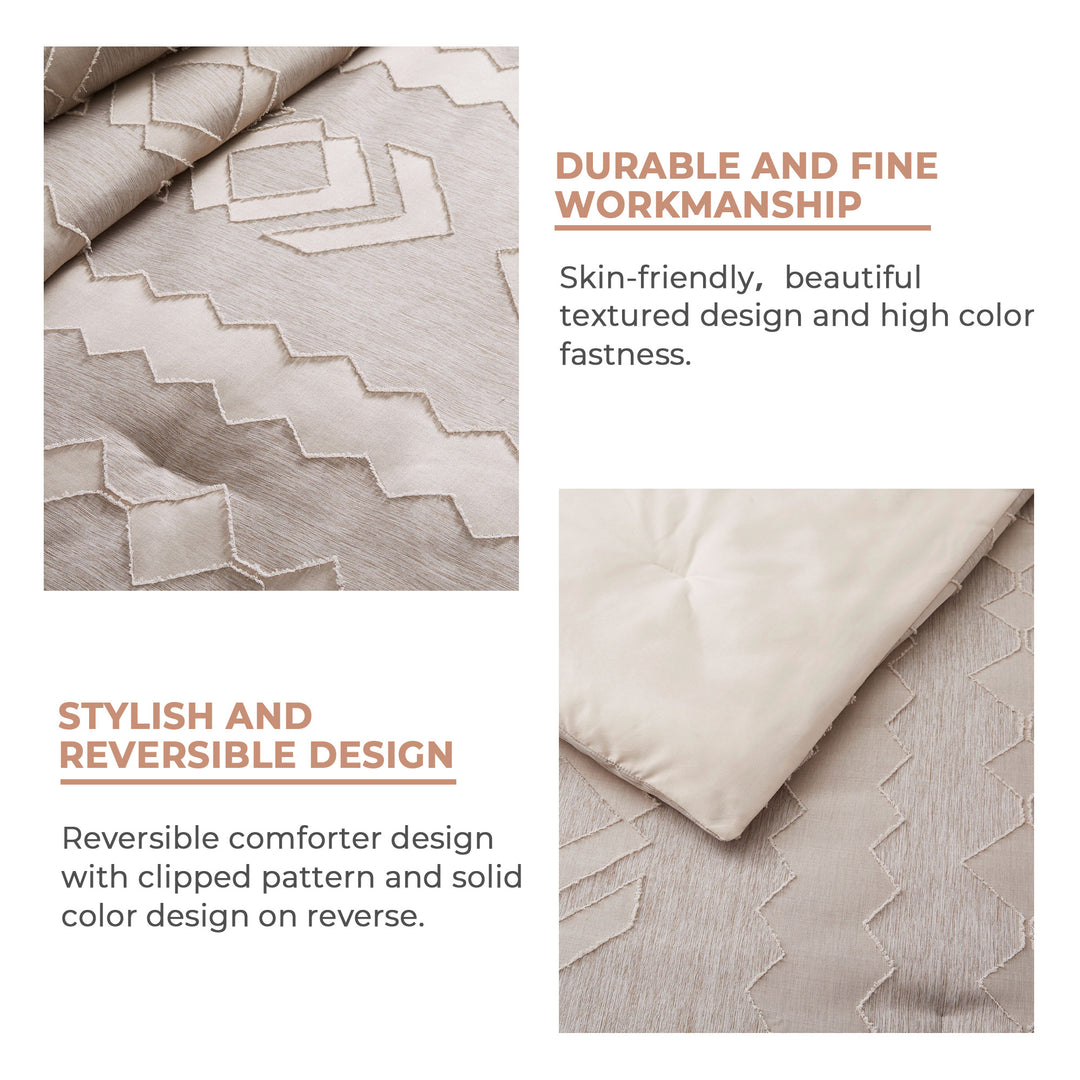 All-Season Comforter Set - Reversible Bedding Set with Super Soft Down Alternative Fill Image 5